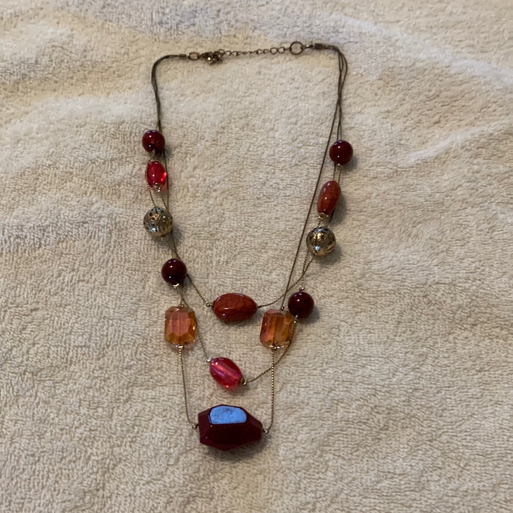 Women’s Red/Orange Layered Necklace